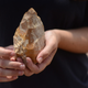 A beautifully preserved hand axe found at the Jaljulia site. (Image: Israel Antiquities Authority/Samuel Magal)